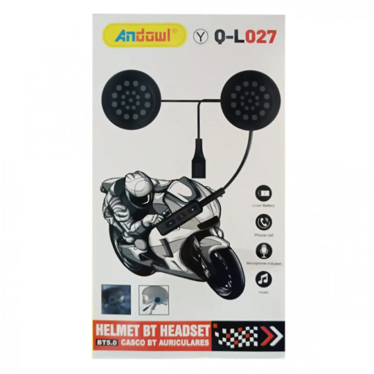 Σετ Bluetooth Ακουστικά με Μικρόφωνο Ενδοεπικοινωνίας για Κράνος Μηχανής Q-L027