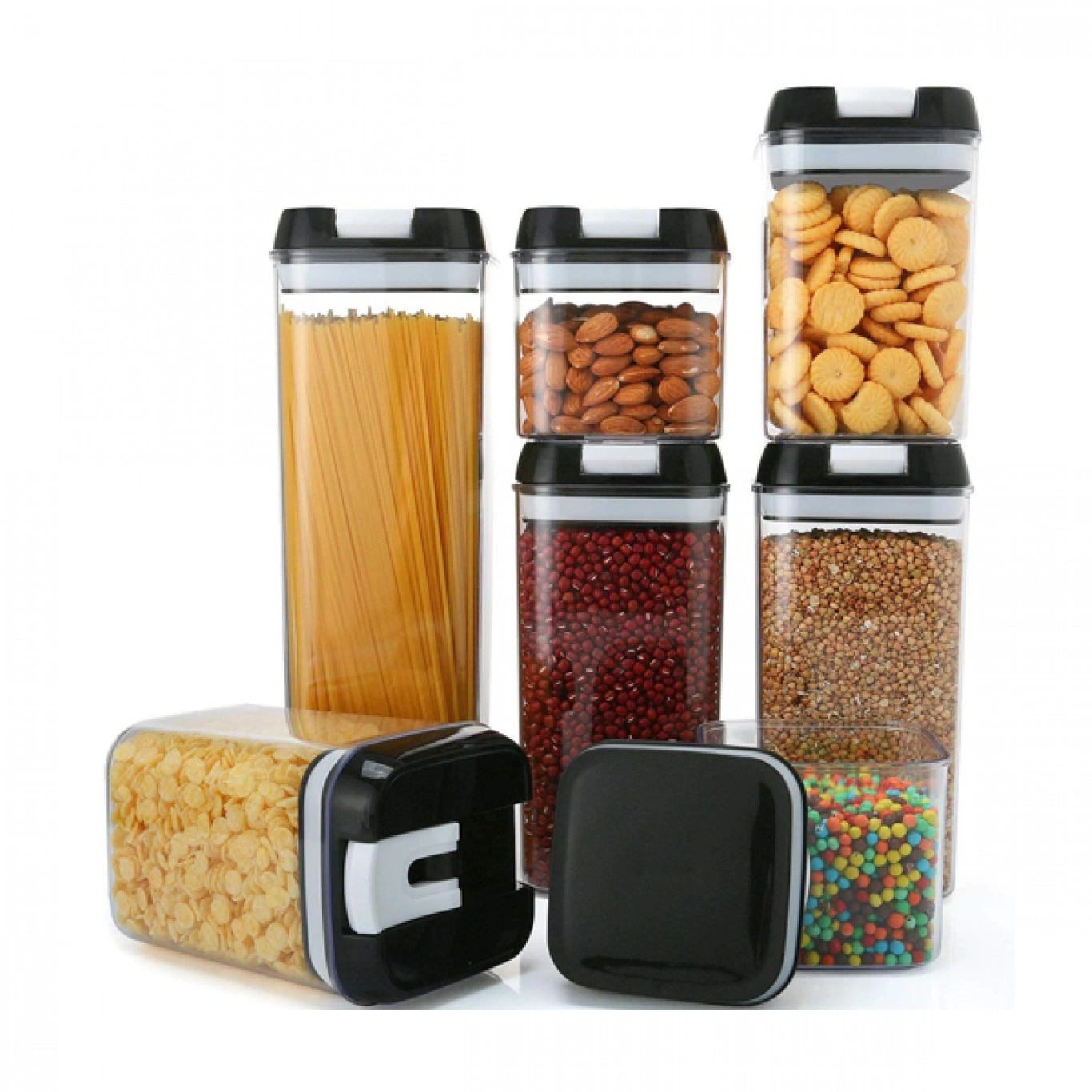 Σετ 7 Τεμαχίων Αεροστεγή Διάφανα Πλαστικά Δοχεία για Τρόφιμα Σετ 7 Τεμαχίων Αεροστεγή Διάφανα Πλαστικά Δοχεία για Τρόφιμα