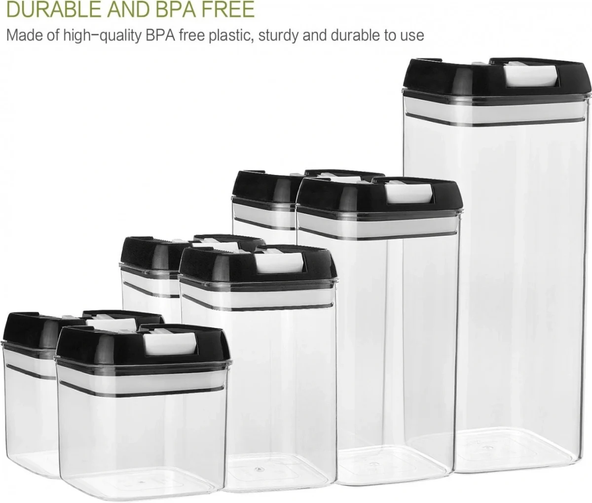 Σετ 7 Τεμαχίων Αεροστεγή Διάφανα Πλαστικά Δοχεία για Τρόφιμα