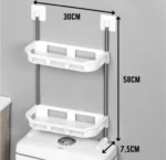 Ραφιέρα Επικαθήμενη στο Καζανάκι της Τουαλέτας 2 Επιπέδων Λευκή