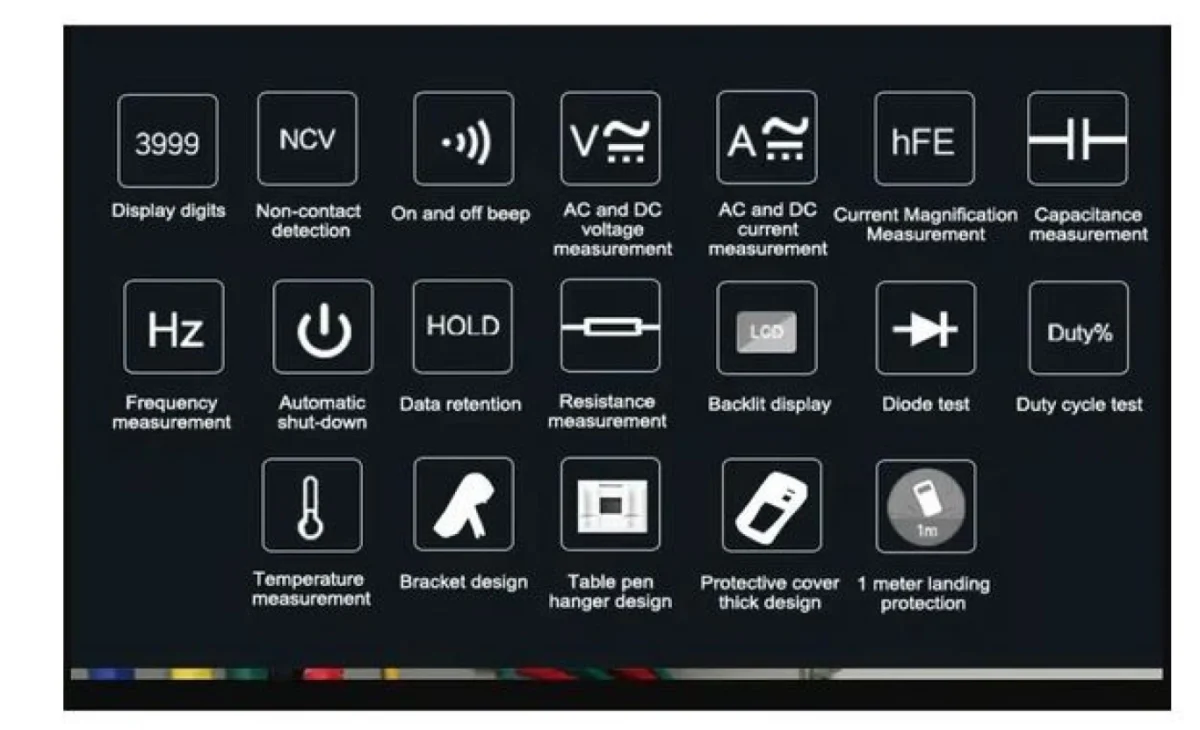 Uni-T Eπαγγελματικό Ψηφιακό Πολύμετρο με LCD Οθόνη - Buzzer - Μέτρηση AC / DC - Αντίστασης - Χωρητικότητας - Θερμοκρασίας