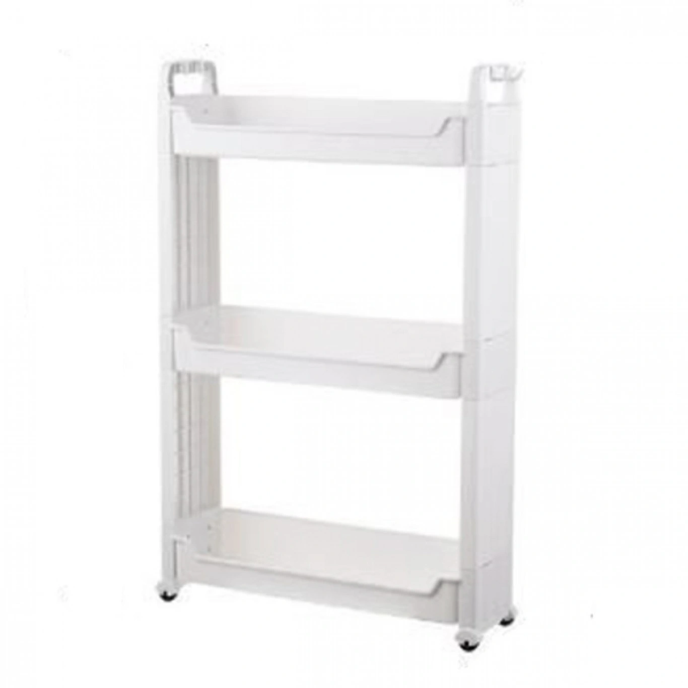 Τροχήλατη Στενή Ραφιέρα, Βάση Οργάνωσης με 3 Ράφια 80x55x14cm Πλαστική Λευκή Τροχήλατη Στενή Ραφιέρα, Βάση Οργάνωσης με 3 Ράφια 80x55x14cm Πλαστική Λευκή
