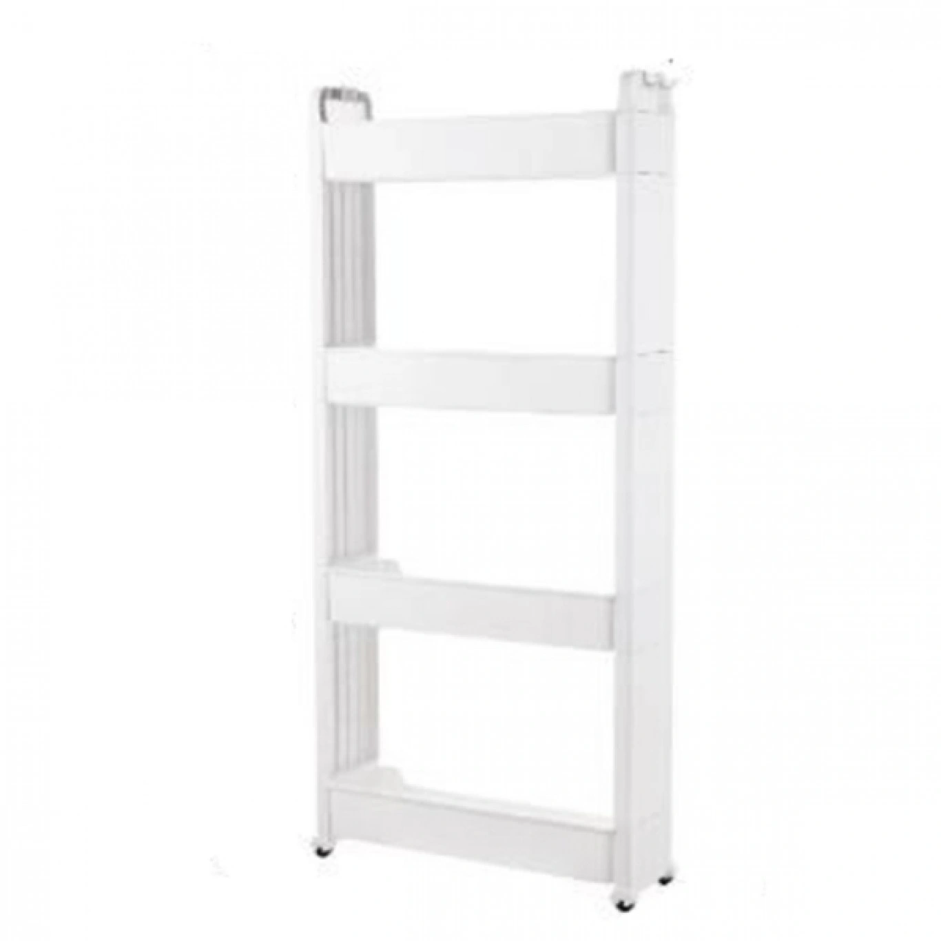 Τροχήλατη Στενή Ραφιέρα, Βάση Οργάνωσης με 4 Ράφια 1,12x55x14cm Πλαστική Λευκή Τροχήλατη Στενή Ραφιέρα, Βάση Οργάνωσης με 4 Ράφια 1,12x55x14cm Πλαστική Λευκή