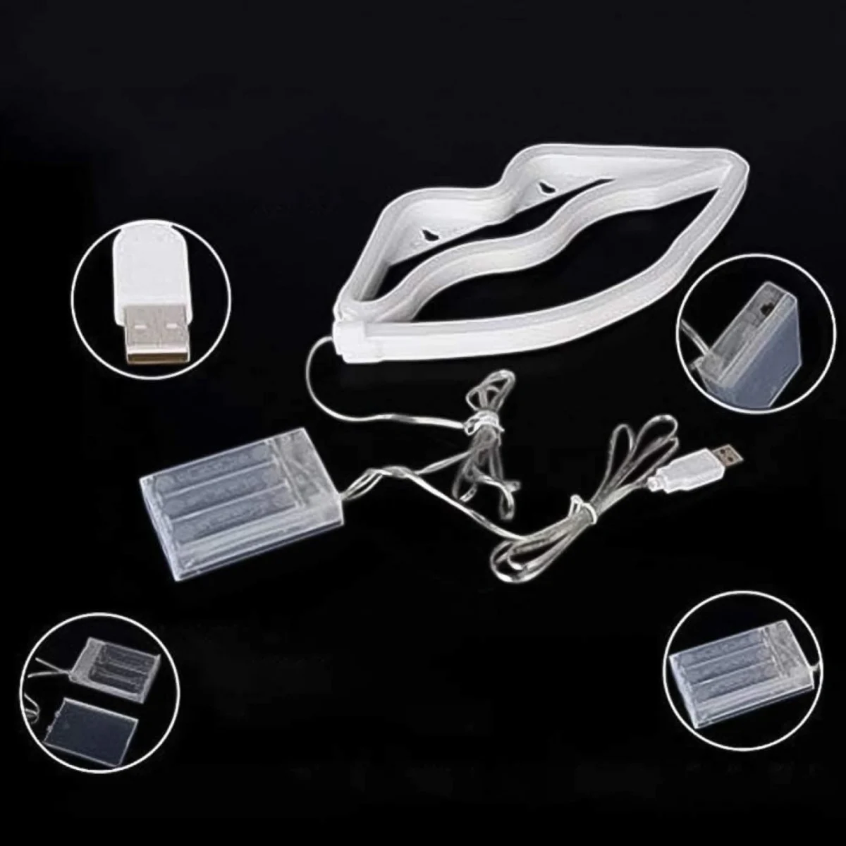 Διακοσμητικό NEON Φωτιστικό Χείλη - Decoration Lamp Lips 15x27 cm