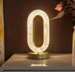 Επαναφορτιζόμενο LED Διακοσμητικό Όμικρον Φωτιστικό με Εφέ Κρυστάλλου 15x10x17