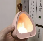 LED Παιδικό Επαναφορτιζόμενο USB Φωτάκι Νυκτός - Λαγουδάκι με Ρυθμιζόμενες Λειτουργίες Φωτισμού