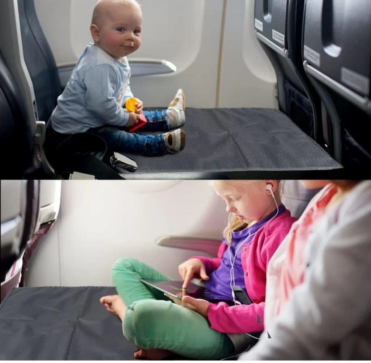 Αδιάβροχη Υφασμάτινη Αιώρα Επέκτασης Καθίσματος Αυτοκινήτου και Αεροπλάνου 75x42εκ