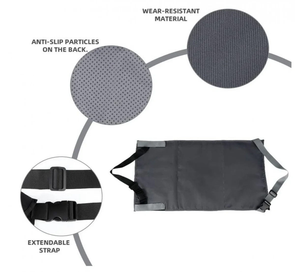 Αδιάβροχη Υφασμάτινη Αιώρα Επέκτασης Καθίσματος Αυτοκινήτου και Αεροπλάνου 75x42εκ