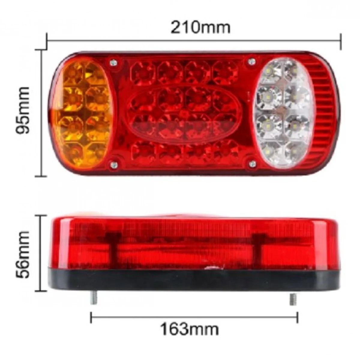 Φανάρι με Φλάς και Φως Οπισθεν Φορτηγού-Τρακτέρ - 12-24v