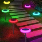 Σετ 2 Τεμαχίων Led Ηλιακά Φωτιστικά με Πάσαλο σε Σχήμα Ufo