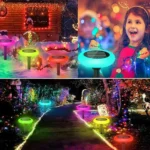 Σετ 2 Τεμαχίων Led Ηλιακά Φωτιστικά με Πάσαλο σε Σχήμα Ufo