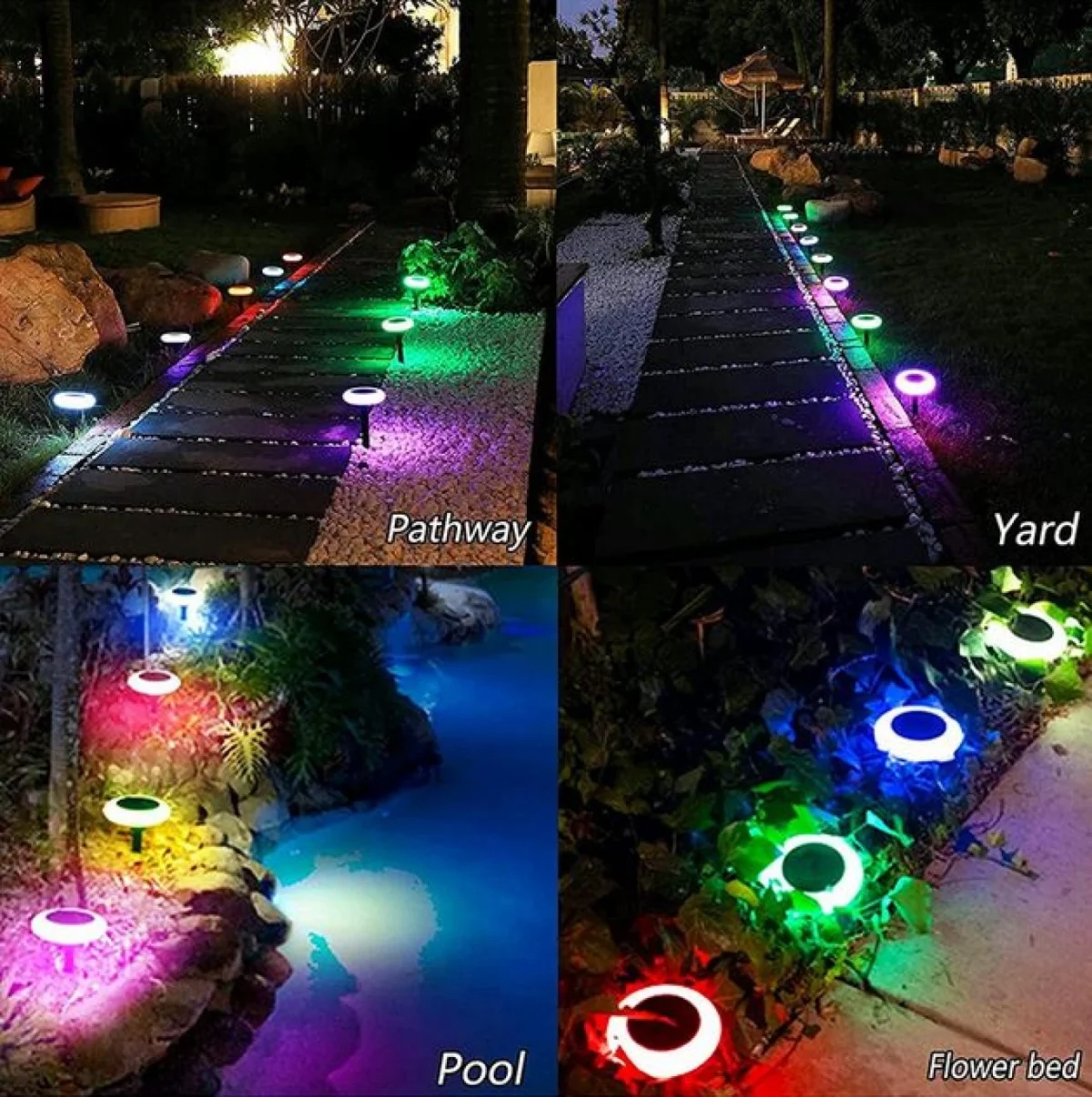 Σετ 2 Τεμαχίων Led Ηλιακά Φωτιστικά με Πάσαλο σε Σχήμα Ufo