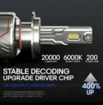 2 x Λαμπτήρες Conpex X8 Full Canbus LED Φώτα Πορείας Αυτοκινήτου 12V H11 100W (2x50W) 6000K 10000Lm