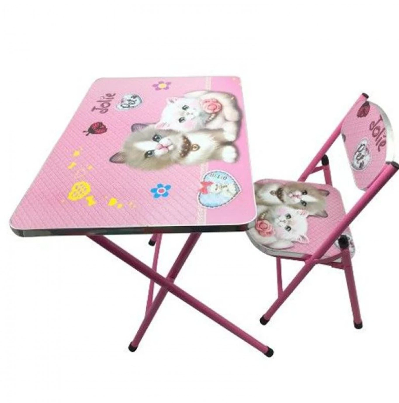 Σετ Πτυσσόμενο Παιδικό Τραπεζάκι Καρεκλάκι Ροζ Γάτες Jolie Pet Σετ Πτυσσόμενο Παιδικό Τραπεζάκι Καρεκλάκι Ροζ Γάτες Jolie Pet