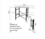 Μεταλλική Απλώστρα Ρούχων για Κάγκελο 32x60cm Αλουμινίου με Πλαστικές Λεπτομέρειες