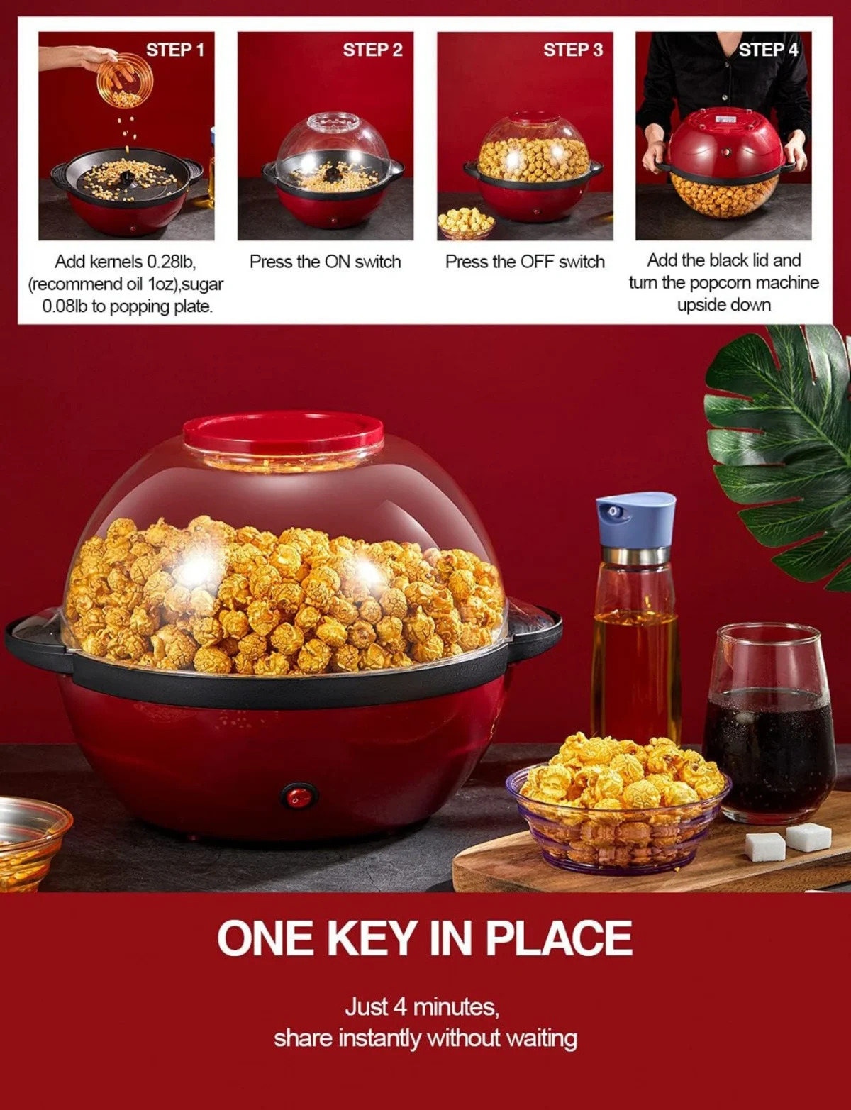 Συσκευή Ποπ-Κορν με ζεστό αέρα - DSP-KA2018 1200W - Popcorn Maker