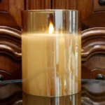 Κερί 10x7.5εκ με Led Φλόγα που Τρεμοπαίζει σε Γυάλινο Ποτήρι