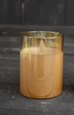 Κερί 10x7.5εκ με Led Φλόγα που Τρεμοπαίζει σε Γυάλινο Ποτήρι