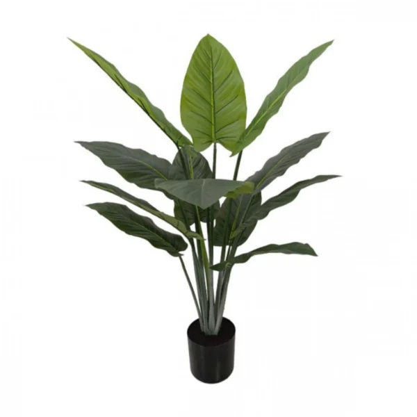 100cm Τεχνητό Διακοσμητικό Φυτό Αλοκάσια σε Γλάστρα