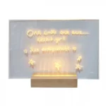 Επιτραπέζιος Φωτιζόμενος Ακρυλικός Πίνακας Σημειώσεων USB με Ξύλινη Βάση 30x20cm BH001