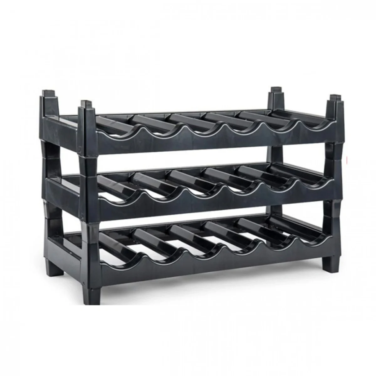 Πλαστική Ραφιέρα Κάβα Κρασιών για 6 Μπουκάλια Στοιβαζόμενη 60x24.5x12.5cm