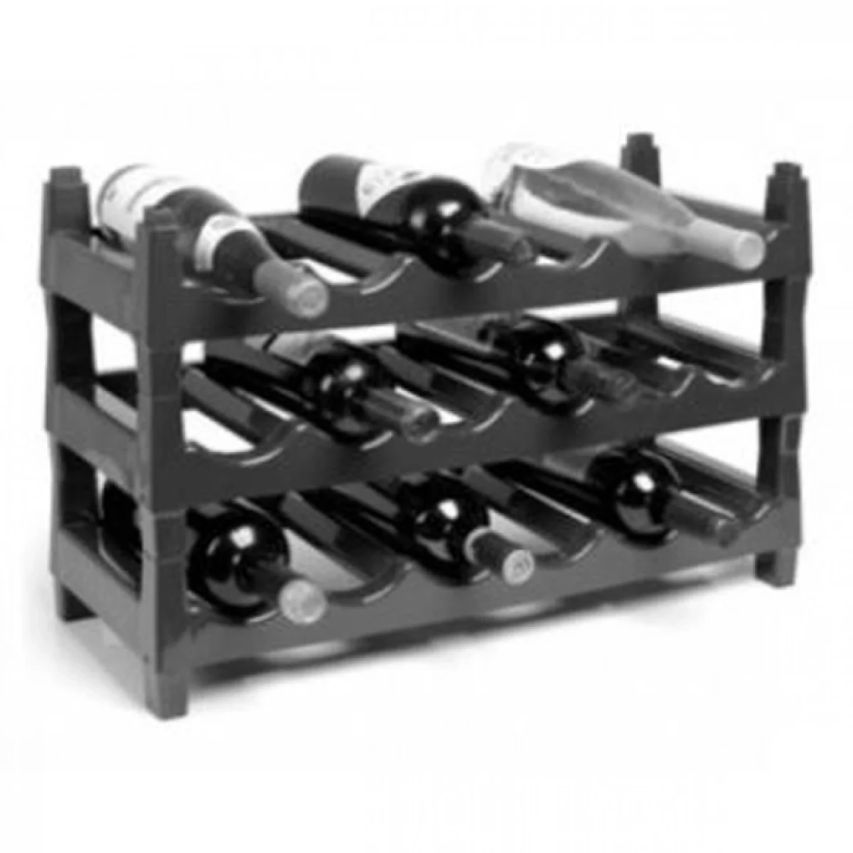 Πλαστική Ραφιέρα Κάβα Κρασιών για 6 Μπουκάλια Στοιβαζόμενη 60x24.5x12.5cm