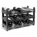 Πλαστική Ραφιέρα Κάβα Κρασιών για 6 Μπουκάλια Στοιβαζόμενη 60x24.5x12.5cm