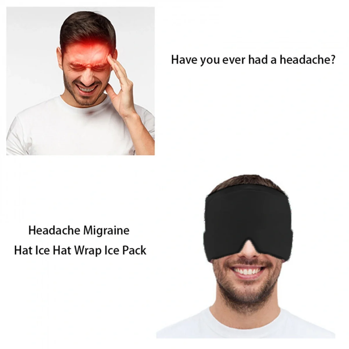 Μάσκα Κομπρέσα με Gel Παγοκύστη για Πονοκεφάλους και Ημικρανίες