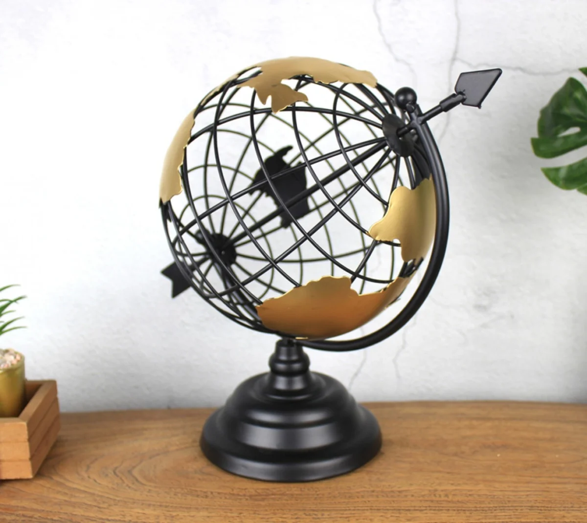 Μεταλλική Υδρόγειος Επιτραπέζια για Διακόσμηση Διαστάσεων 44x33 cm Prime