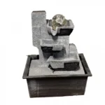 Διακοσμητικό Συντριβάνι Feng Shui Καταρράκτης Τρεχούμενου Νερού με Εφέ LED Φωτισμού και Κρυστάλλινη Σφαίρα 26x21x15.5cm