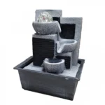 Διακοσμητικό Συντριβάνι Feng Shui Καταρράκτης Τρεχούμενου Νερού με Εφέ LED Φωτισμού και Κρυστάλλινη Σφαίρα 26x21x15.5cm