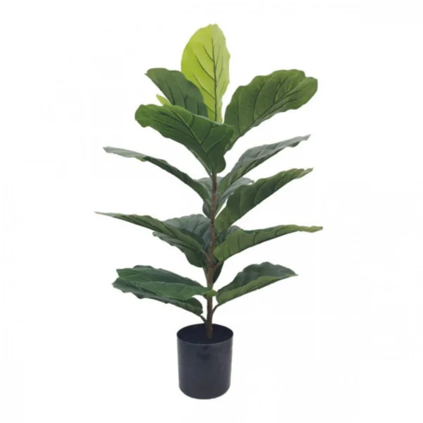 80cm Τεχνητό Διακοσμητικό Φυτό Φίκος "Λυράτα" σε Γλάστρα