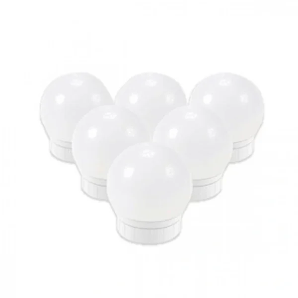 Εντυπωσιακός Led Αυτοκόλλητος Φωτισμός Τύπου Hollywood με 3 Χρώματα Φωτισμού Για Καθρέπτη Μακιγιάζ Τουαλέτας, USB (6τεμ.)