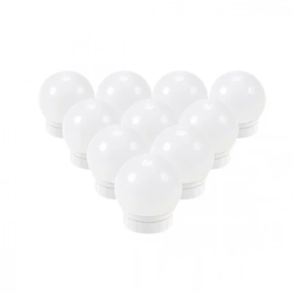 Εντυπωσιακός Led Αυτοκόλλητος Φωτισμός Τύπου Hollywood με 3 Χρώματα Φωτισμού Για Καθρέπτη Μακιγιάζ Τουαλέτας, USB (10τεμ.)