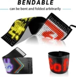 LED Εύκαμπτη Οθόνη Πάνελ - Πινακίδα Bluetooth με Προσαρμοσμένο Κείμενο και Κινούμενη Εικόνα μέσω App 10×37εκ