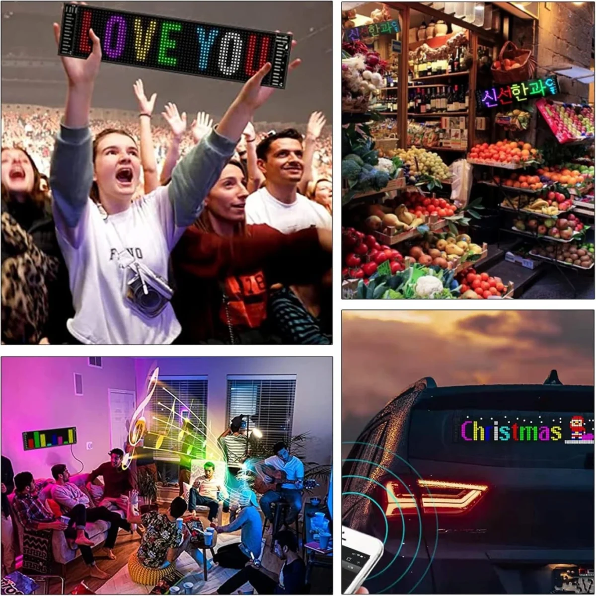 LED Εύκαμπτη Οθόνη Πάνελ - Πινακίδα Bluetooth με Προσαρμοσμένο Κείμενο και Κινούμενη Εικόνα μέσω App 10×37εκ