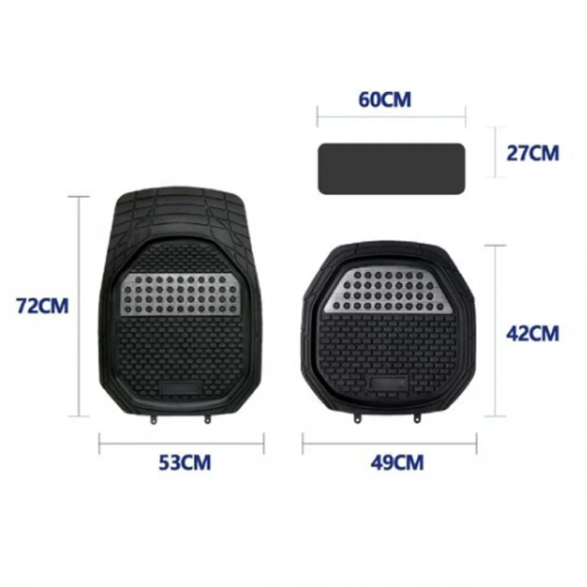 Πλήρες Σετ 5 Τεμάχια Universal Αντιολισθητικά Λαστιχένια Πατάκια Αυτοκινήτου με Μεταλλική Ενίσχυση