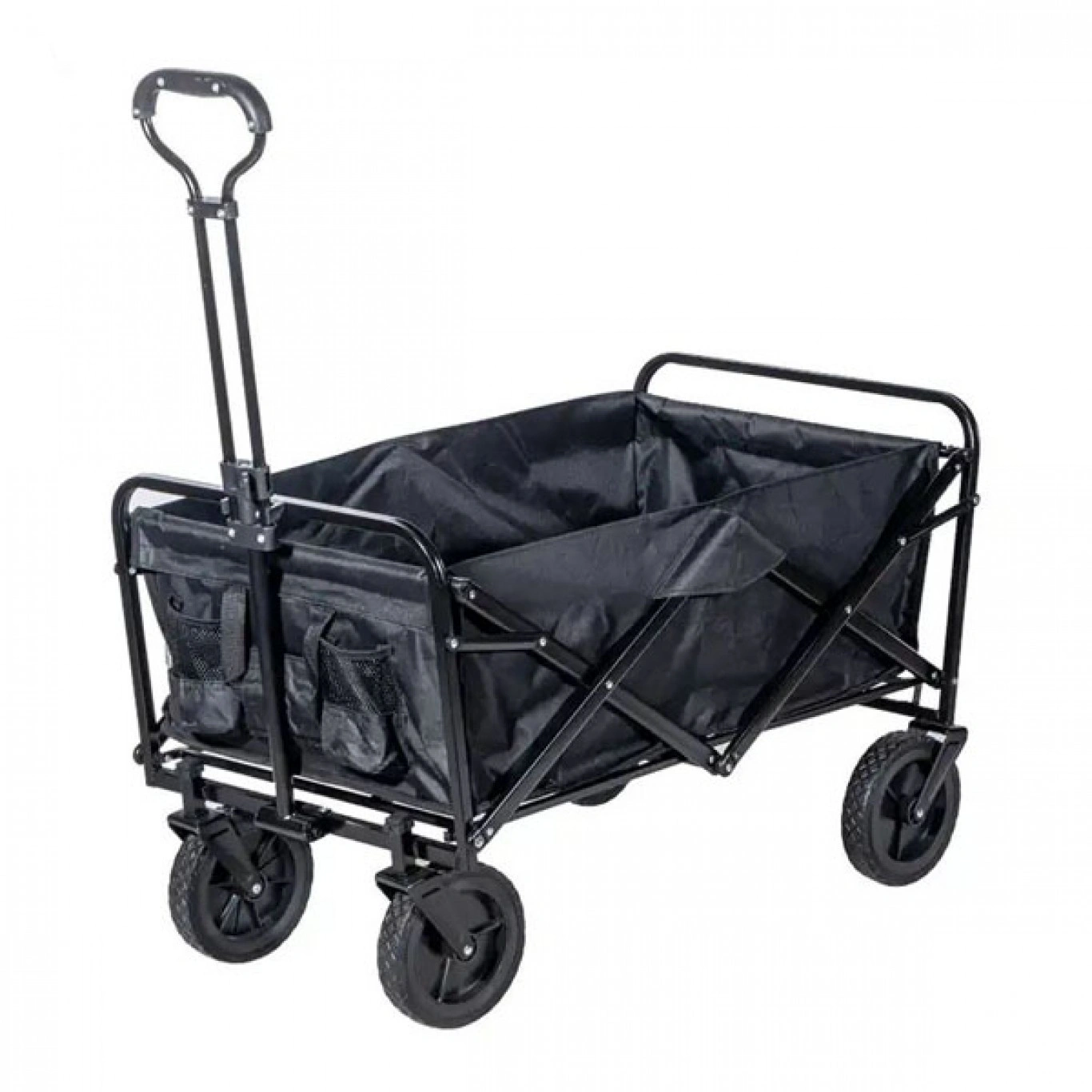 Μαύρο Φορητό Πολυλειτουργικό Αναδιπλούμενο Υφασμάτινο Καρότσι με Μεταλλικό Σκελετό 64x62x40 cm Μαύρο Φορητό Πολυλειτουργικό Αναδιπλούμενο Υφασμάτινο Καρότσι με Μεταλλικό Σκελετό 64x62x40 cm