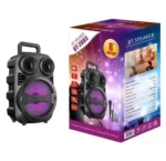 Φορητό Στερεοφωνικό Ασύρματο Ηχείο Karaoke USB Φόρτισης με Ενσύρματο Μικρόφωνο Bluetooth Speaker Μαύρο BT-2083