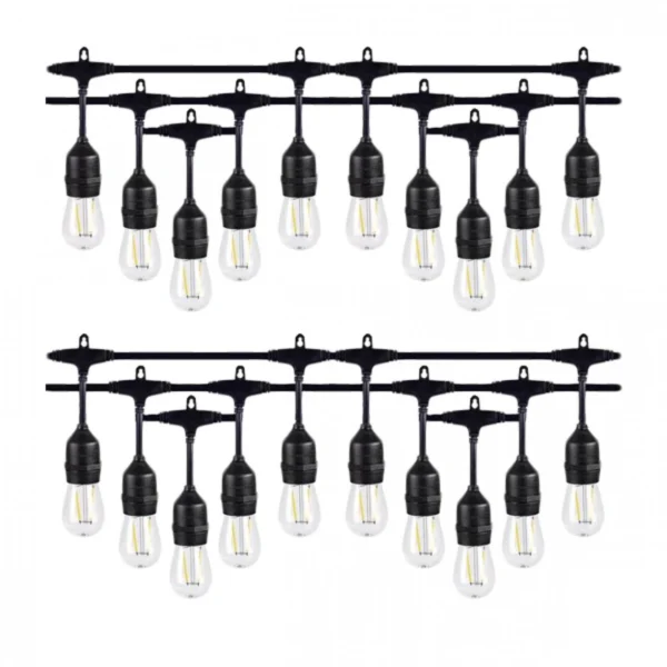 Αδιάβροχη Γιρλάντα 10 Μέτρα Με 20 Διάφανες Διακοσμητικές Λάμπες LED Θερμού Λευκού