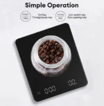 Επαναφορτιζόμενη Ψηφιακή Ζυγαριά Ακριβείας Κουζίνας AB-C04 Μαύρη με Μέτρηση από 0,1g έως 3kg