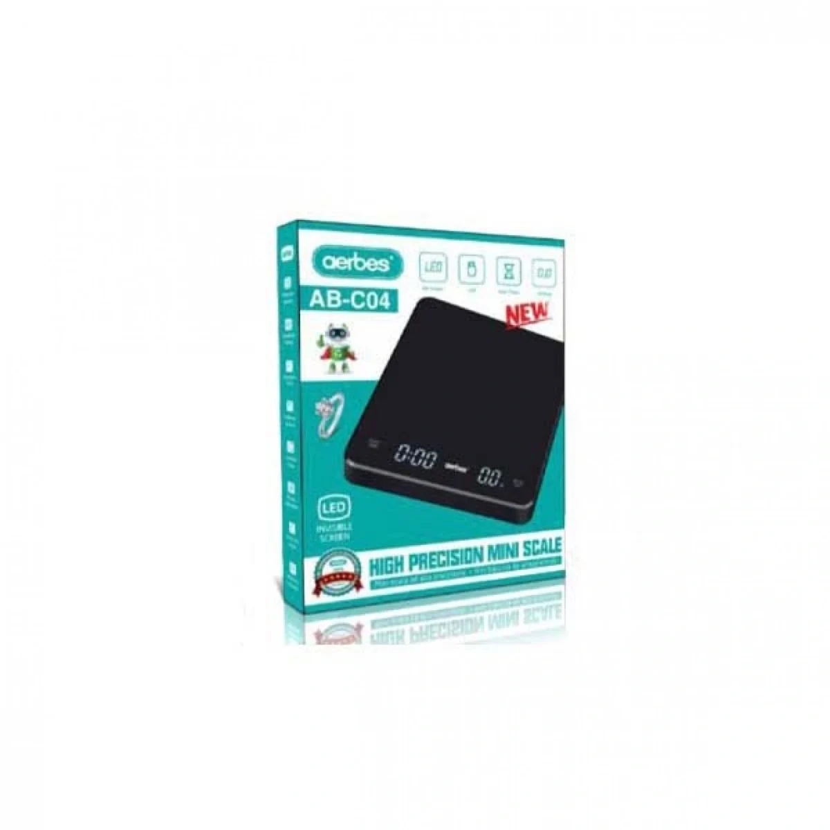 Επαναφορτιζόμενη Ψηφιακή Ζυγαριά Ακριβείας Κουζίνας AB-C04 Μαύρη με Μέτρηση από 0,1g έως 3kg