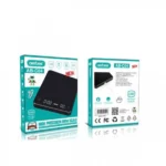 Επαναφορτιζόμενη Ψηφιακή Ζυγαριά Ακριβείας Κουζίνας AB-C04 Μαύρη με Μέτρηση από 0,1g έως 3kg