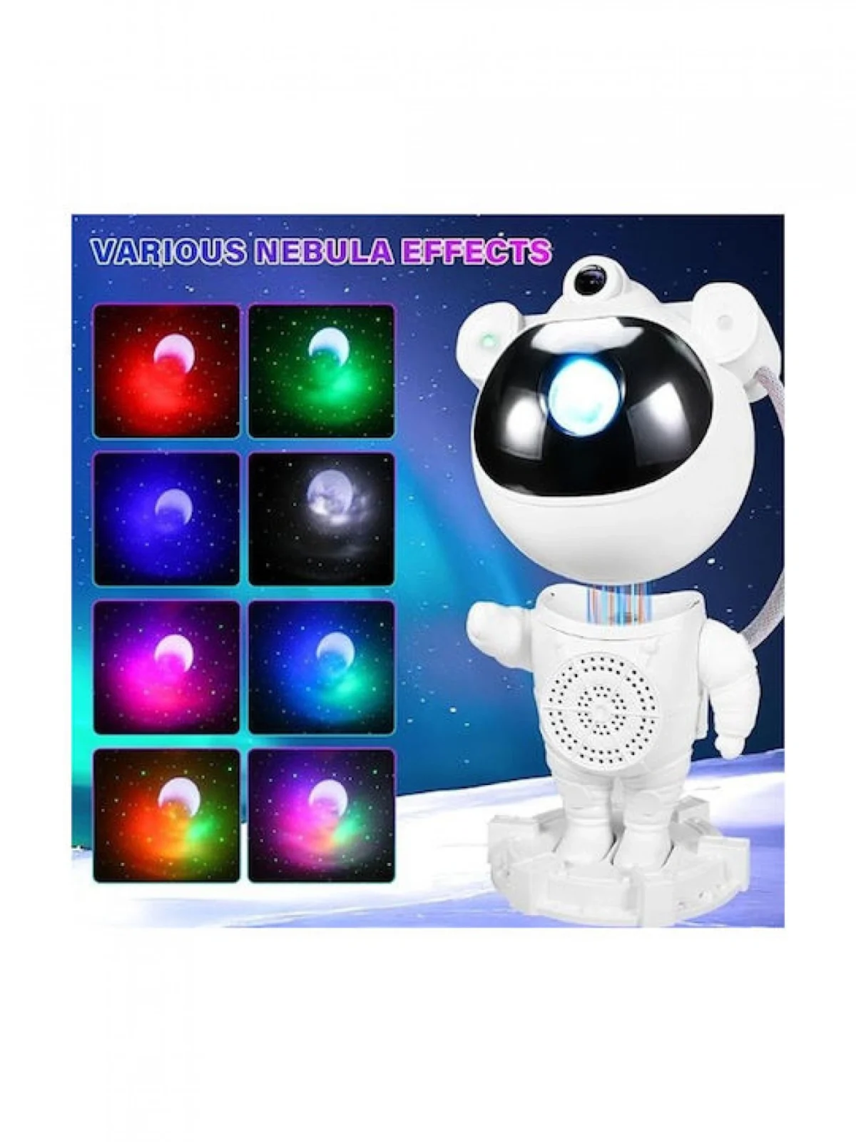 Led Φωτιστικό - Ηχείο Bluetooth Προτζέκτορας Nebula Αστροναύτη