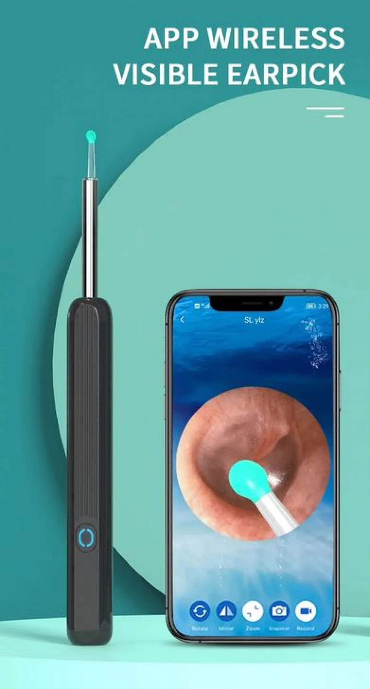 Επαναφορτιζόμενο Ωτοσκόπιο WiFi με κάμερα και Εφαρμογή για Smartphone