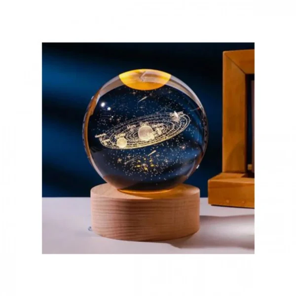 Φωτιστικό Κρυστάλλινη Σφαίρα Χαραγμένη Εσωτερικά με Λέιζερ - Ηλιακό Συστημα