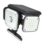 Αδιάβροχο IP65 Επιτοίχιο Ηλιακό Φωτιστικό 144LED με Αισθητήρα Κίνησης Andowl Q-TY144 – Μαύρο