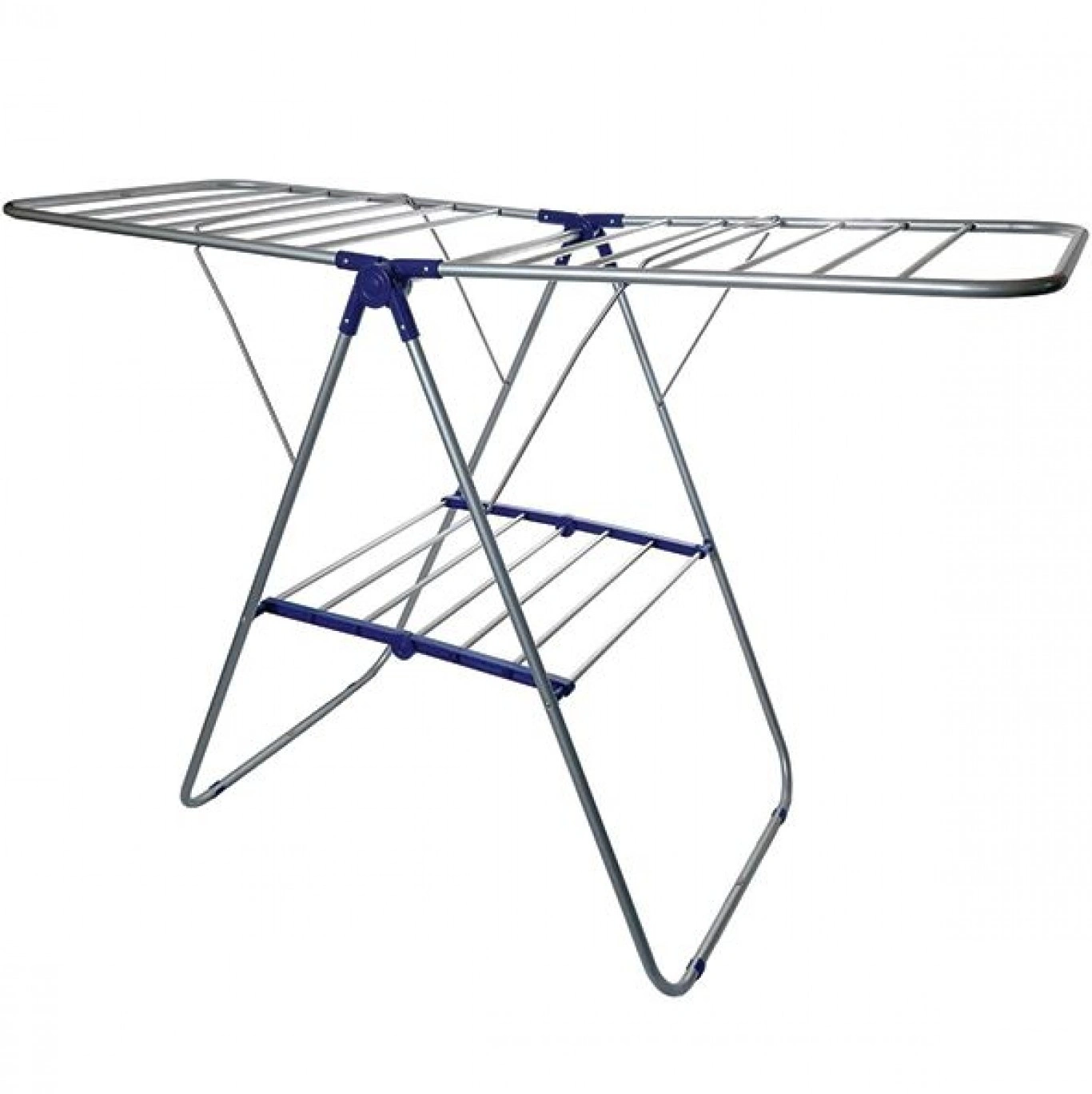 Πτυσσόμενη Απλώστρα Δαπέδου Στεγνώματος Ρούχων Δύο Επιπέδων από Πλαστικό με Πτερύγια Λευκό Πτυσσόμενη Απλώστρα Δαπέδου Στεγνώματος Ρούχων Δύο Επιπέδων από Πλαστικό με Πτερύγια Λευκό