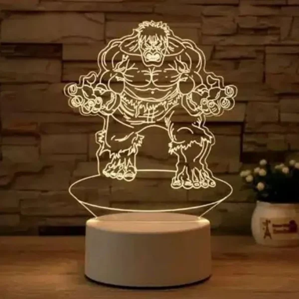 LED 3D Τρισδιάστατο Φωτιστικό - Illusion Hulk