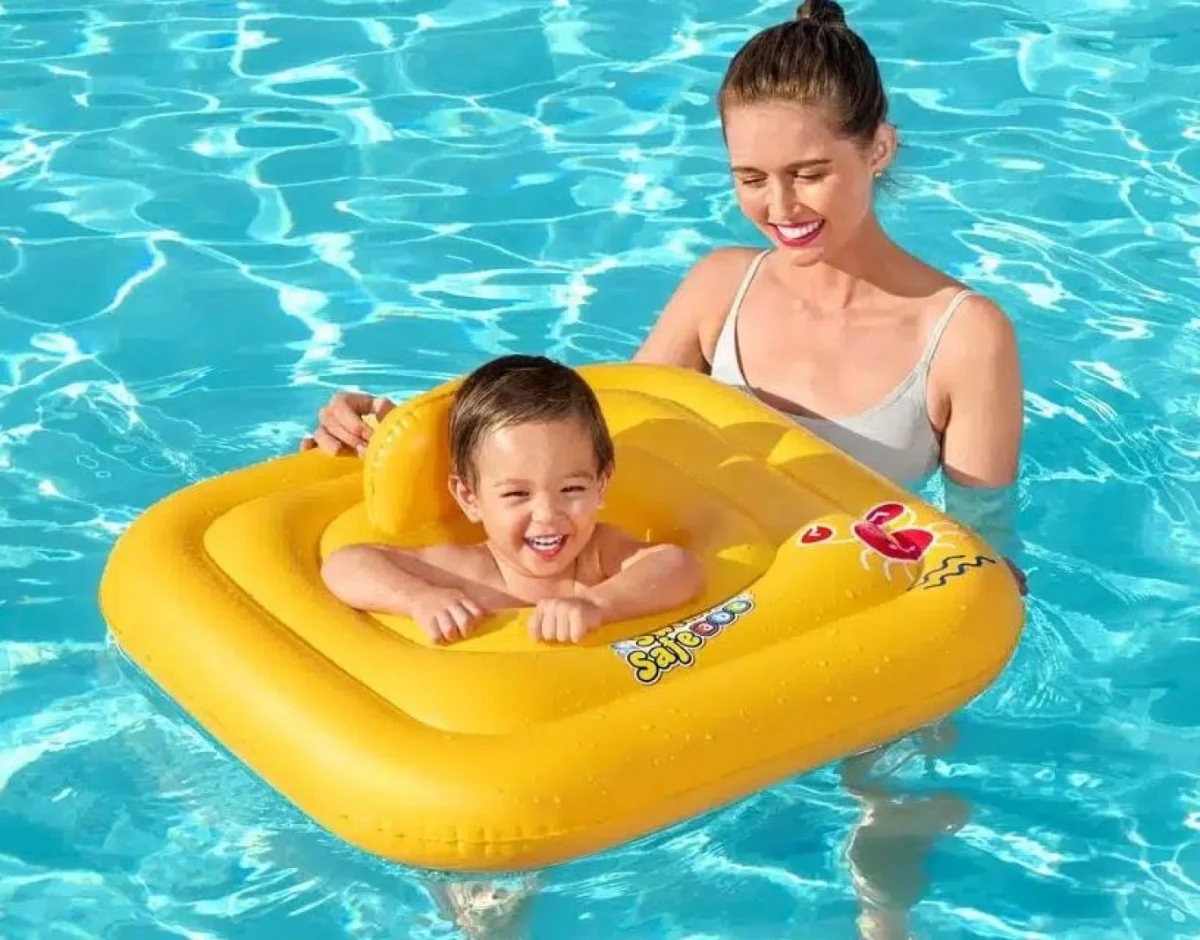 Βρεφικό Φουσκωτό Σωσίβιο Θαλάσσης για 1-2 Ετών 76 cm - Κίτρινο